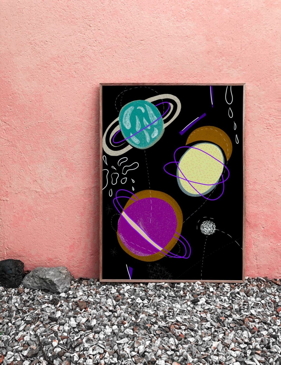 Solar System Wall Art Wall Decoration Abstract Etsy