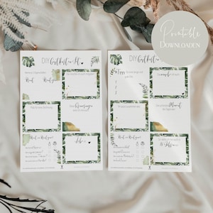 Download - DIY-gastenkaarten set van 12 - om zelf te printen - Digitale kaarten in PDF-formaat voor het gastenboek