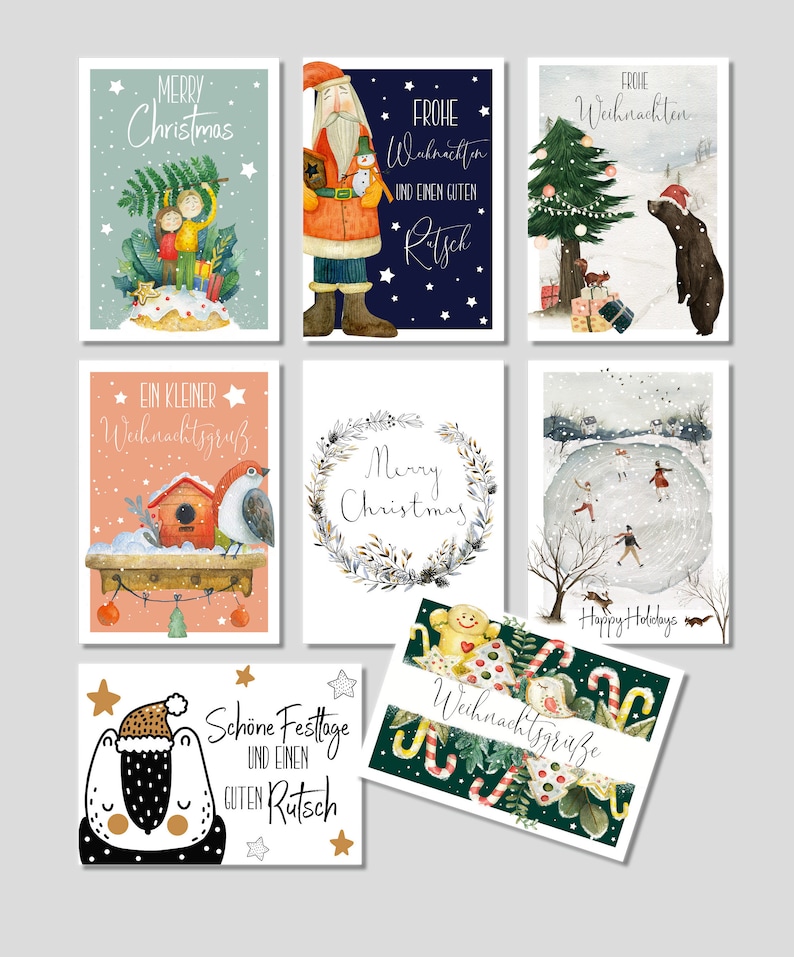 16 Christmas postcards SET 1 great Christmas postcards Christmas cards greeting cards for friends and family at Christmas image 2