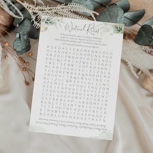 Hochzeitspiel Wortsuch Spiel Rätsel Gastspiele