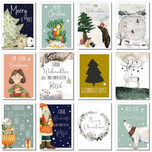 32 Weihnachtspostkarten Weihnachts-Postkarten Set Weihnachtskarten zum versenden an Weihnachten-Grußkarte-Weihnachtspostkarte Bild 2