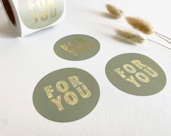 Geschenkaufkleber Sticker For You Gold