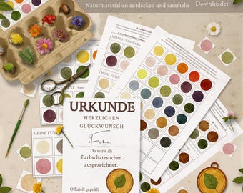 Color Treasure Hunt Nature Game – Collecting Natural Materials | DIY Color Palette | Outdoor Learning Game for Kids | Treasure Hunt with Certificate | Printable