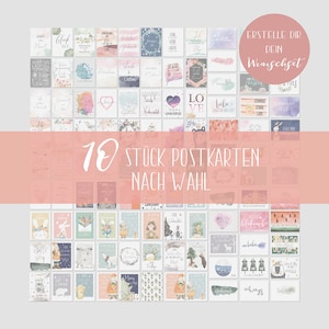 10 Postkarten nach Auswahl- Valentinstag -Weihnachten -Ostern