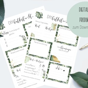 Download - DIY guest cards 12 set - for self-printing - PDF format-digital cards for the guest book