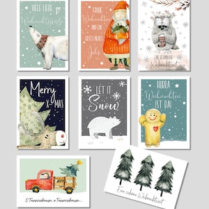 16 Weihnachtspostkarten Set 2 tolles Weihnachts-Postkarten Set Weihnachtskarten Grußkarten für Freunde und Familie zu Weihnachten Bild 4