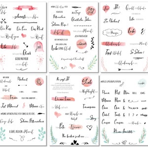 Guestbook wedding stickers - 133 stickers on 6 sheets DIN A5 - stickers beautifully and lovingly designed -