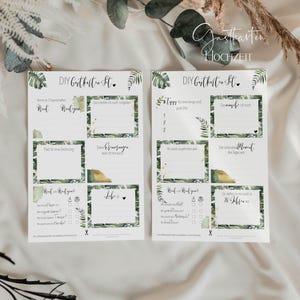 84 Gästebuch Karten Gastkarten DIY Set Greenry Blätter für Hochzeit - Alternatives Gästebuch- Tune Up your Gästebuch
