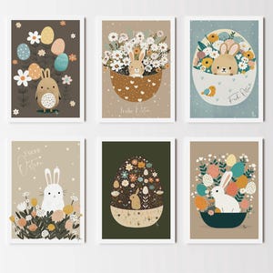 6 Osterpostkarten - Postkarten Hase Grußkarten
