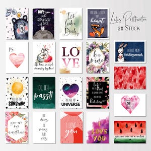 20 Valentinstag Postkarten Set -Liebespostkarten Liebe Valentin Karten Valentinstag Karte Liebeserklärung-Set-Verliebte-Geschenk Sie Ihn