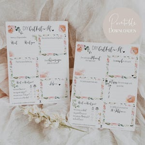 Download - Gastkarten  DIY ROSA  12 Set - Zum Selbstdruck - PDF Format-Digitale Karten für das Gästebuch
