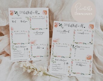 Download - Guest Cards DIY PINK 12 Set - For self-printing - PDF Format-Digital cards for the guest book