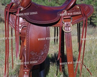 Roping Ranch Wade Tree A Fork Work Western Trail Horse Saddle Set 10" - 18" Seat Size