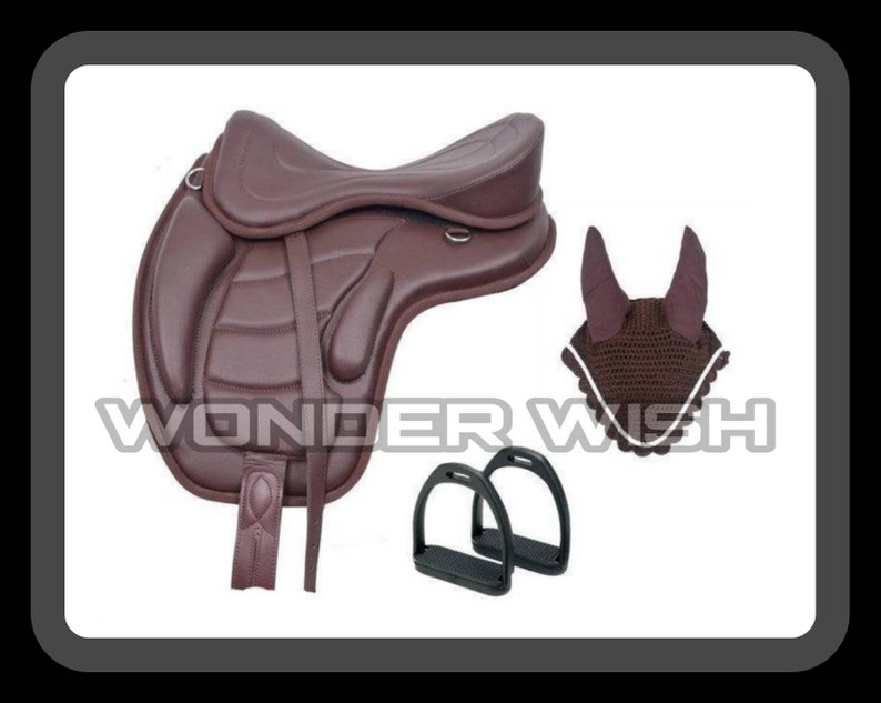 FREEMAX Synthetic Treeless Horse Saddle Free StirrupGirth 14"-18" Seat Available FREEMAX Synthetic Treeless Horse Saddle Free StirrupGirth 14"-18" Seat Available