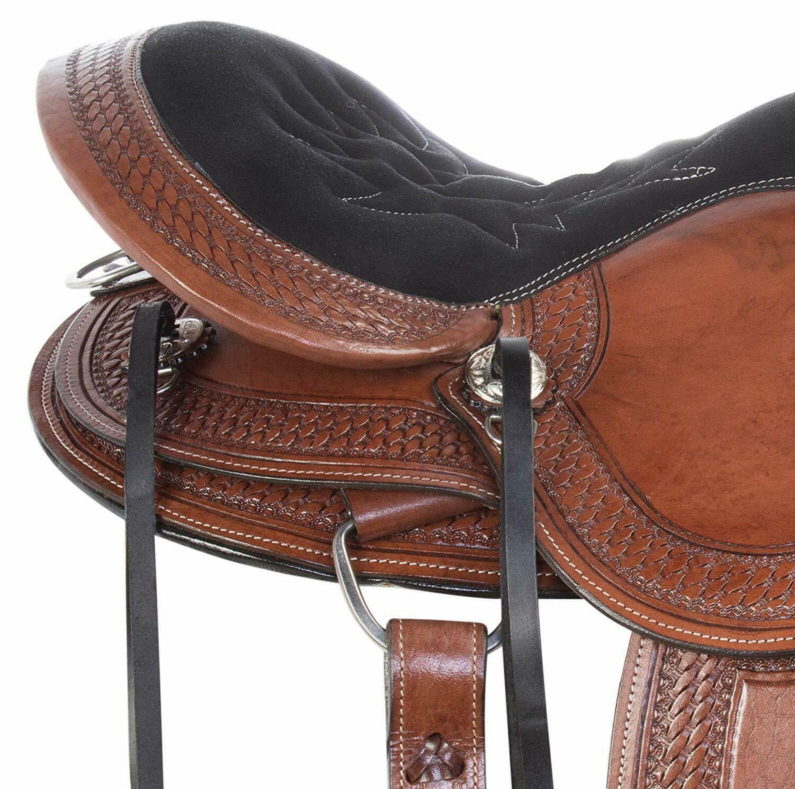 Western Trail Saddle Round Skirt Hand Carved Leather Comfy Etsy