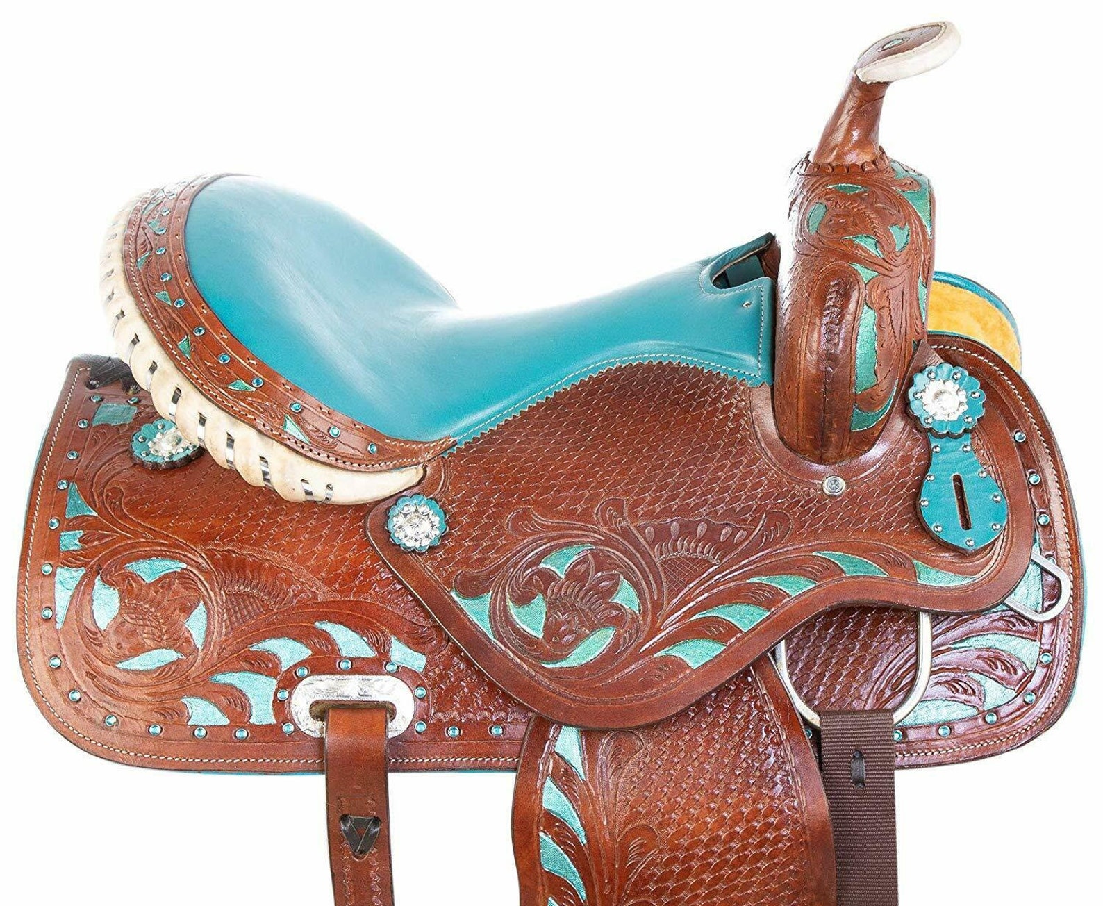 Western Blue Show Barrel Racing Leather Horse Saddle Trail Etsy