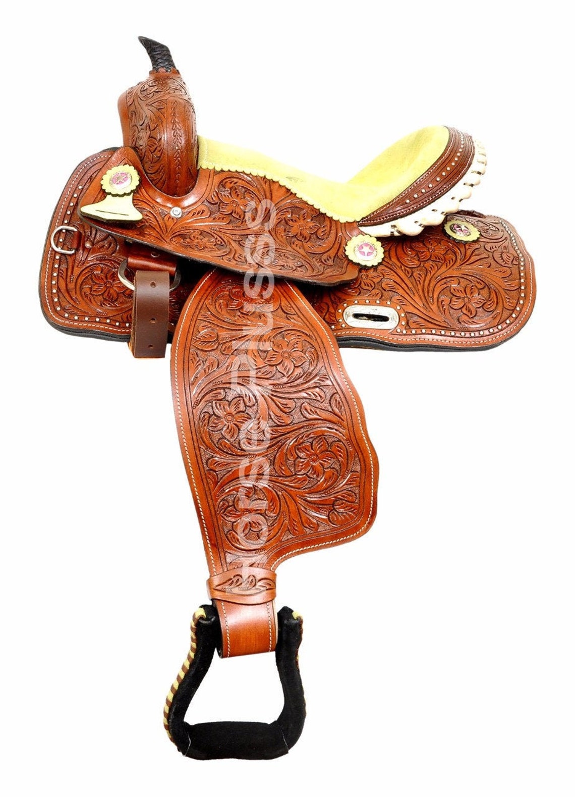 Premium Leather Western Racing Horse Saddle Gaited Bars Padded Etsy