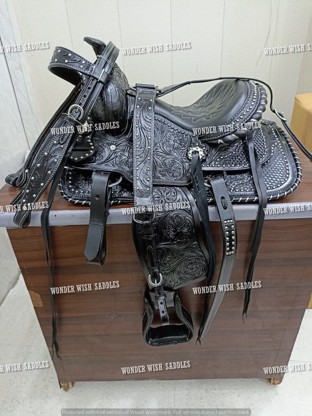 Western Racing Horse Saddle Gaited Bars Padded Seat Pleasure Set