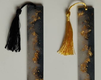 Resin Bookmarks with Tassel. Gold, copper, silver leaf and variety of colors.