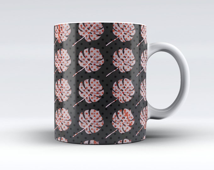 Palm tree leaves and spots original design mugs by Hooman