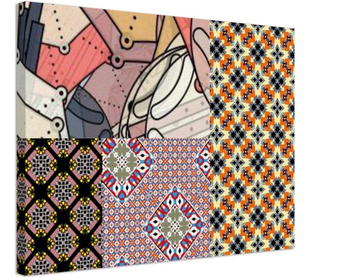 Retro 60's geometric patterns canvas