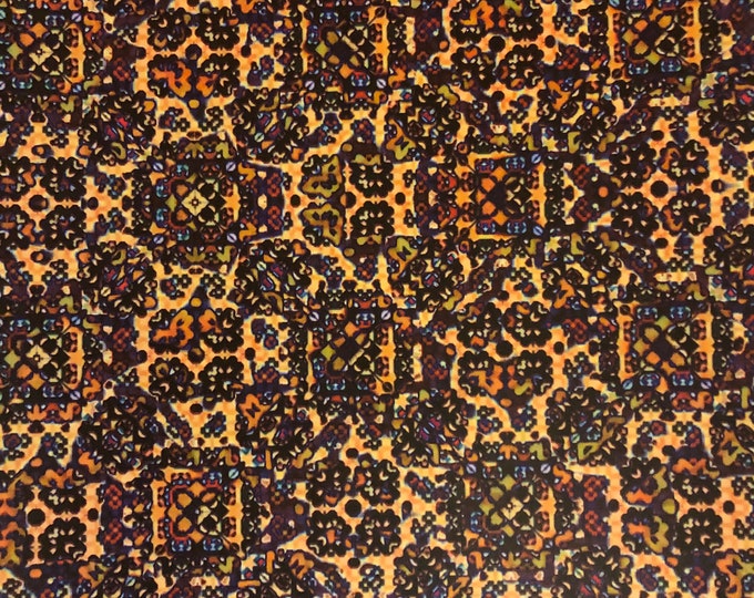 Designer silk scarf- orange allover pattern,luxurious opulent designer accessories for her.