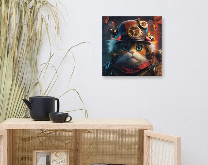 steampunk wicked cat print like pixar.