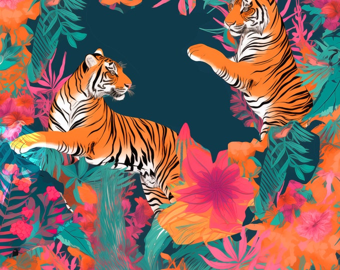 beautiful tropical paradise tigers scarve playful