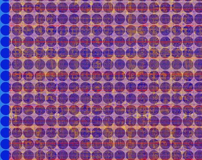 Geometric spot colorful scarf and rustic textures, designer collection scarf, Blue and red markings.