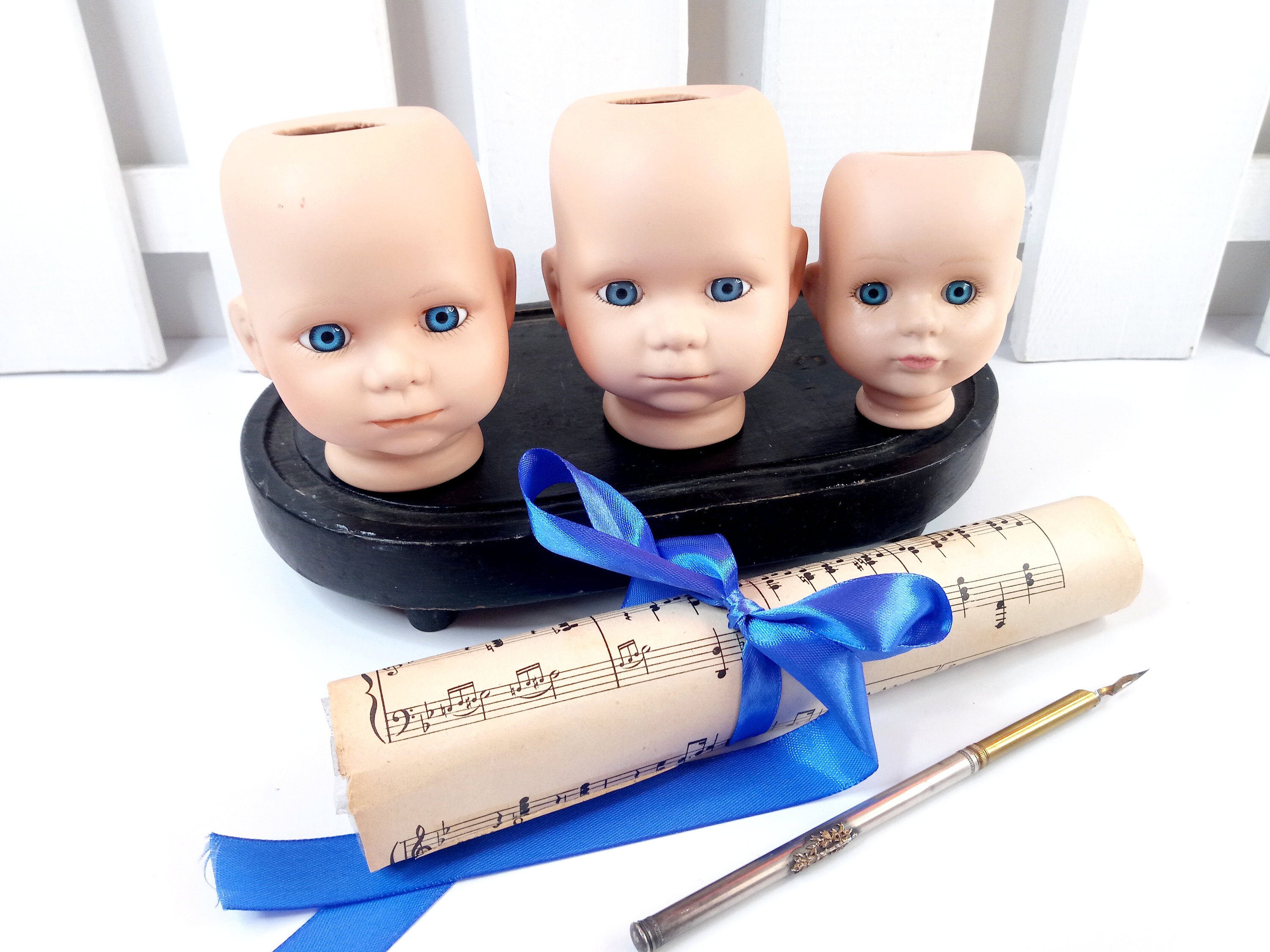 Curiosity, Cabinet Of Curiosity, Vintage Cabinet Curiosity, Doll's Head, Vintage Head, Interior Deco