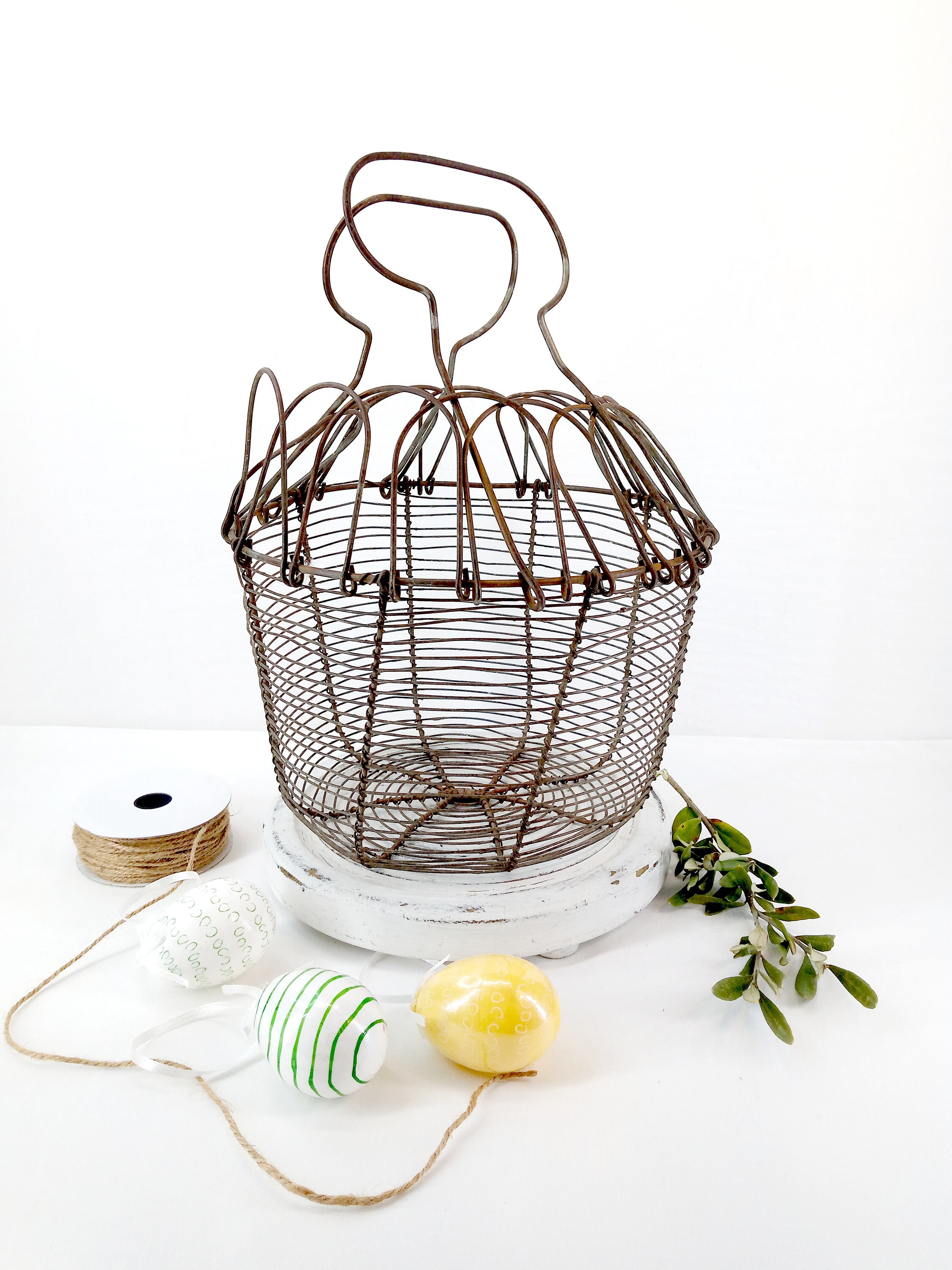 Wire Basket France, Vintage Egg Basket, Used To Drain Salad Or Store Eggs, Be Perfect Display Eggs, 