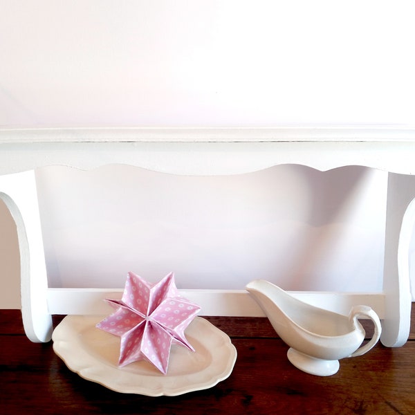 Vintage  Wooden Shelf, White Color Shelf,  For A Lovely  Wall Decoration,Ideal For A Lovely Chic Farm House,Shabby Decor