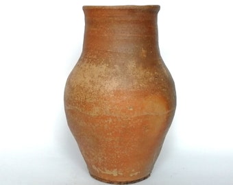 Maceta alta de terracota de estilo vintage. Decoración wabi sabi. Maceta grande para interiores.