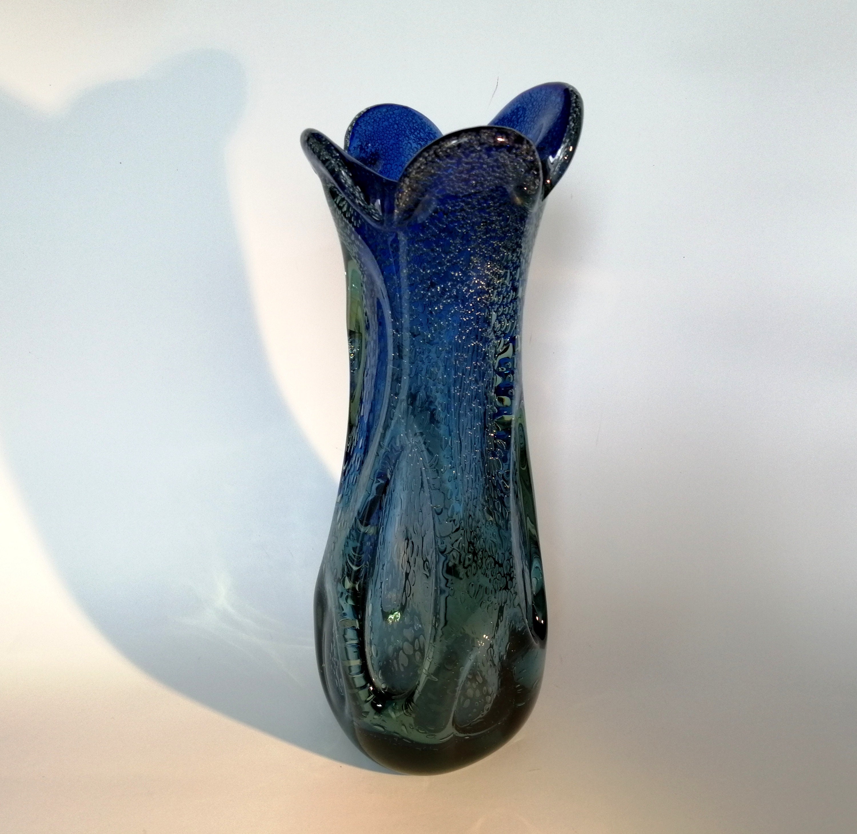 Large vintage navy blue vase. Mid century modern cobalt blue Etsy