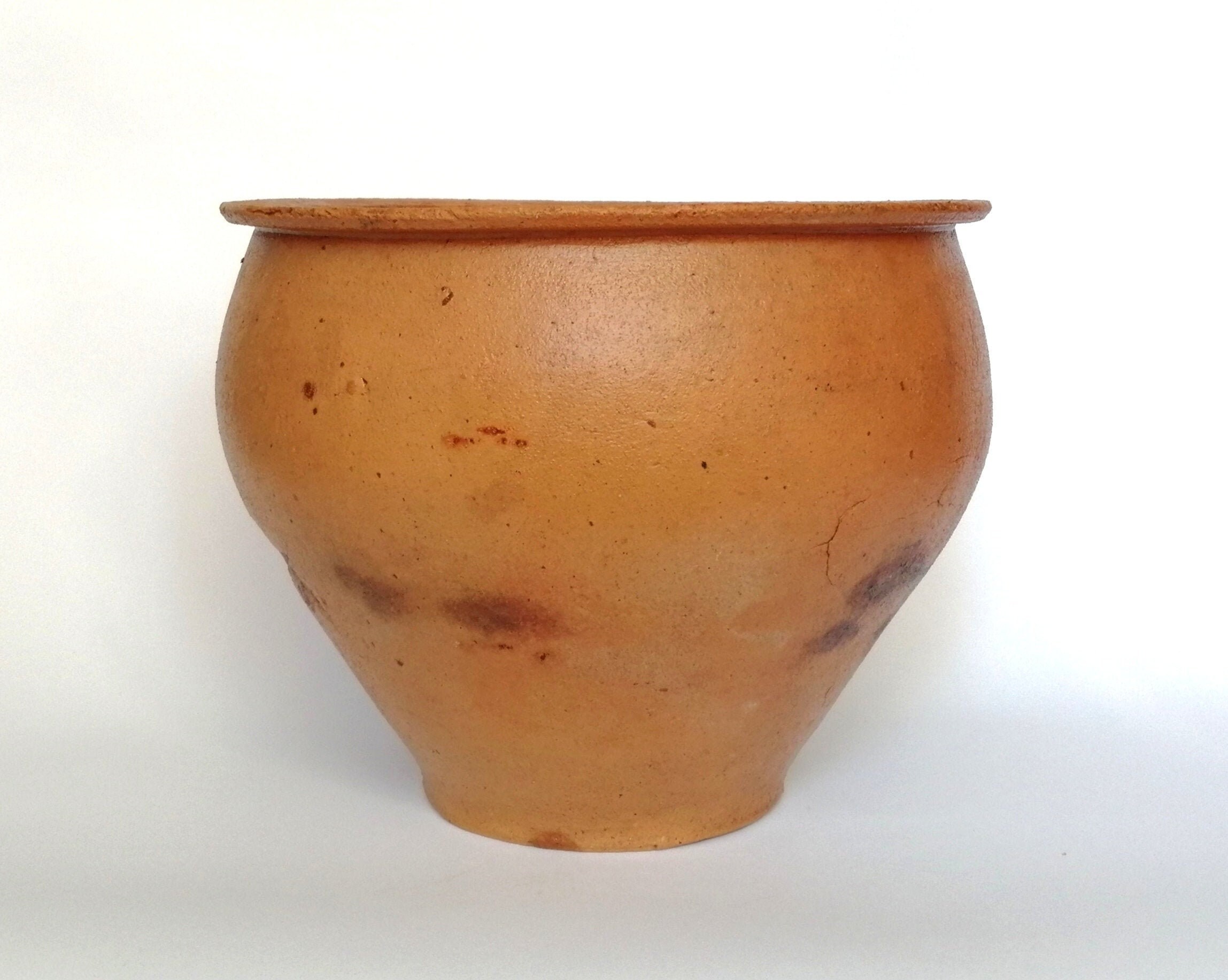 Old terracotta primitive clay vessel. Antique large outdoor Etsy