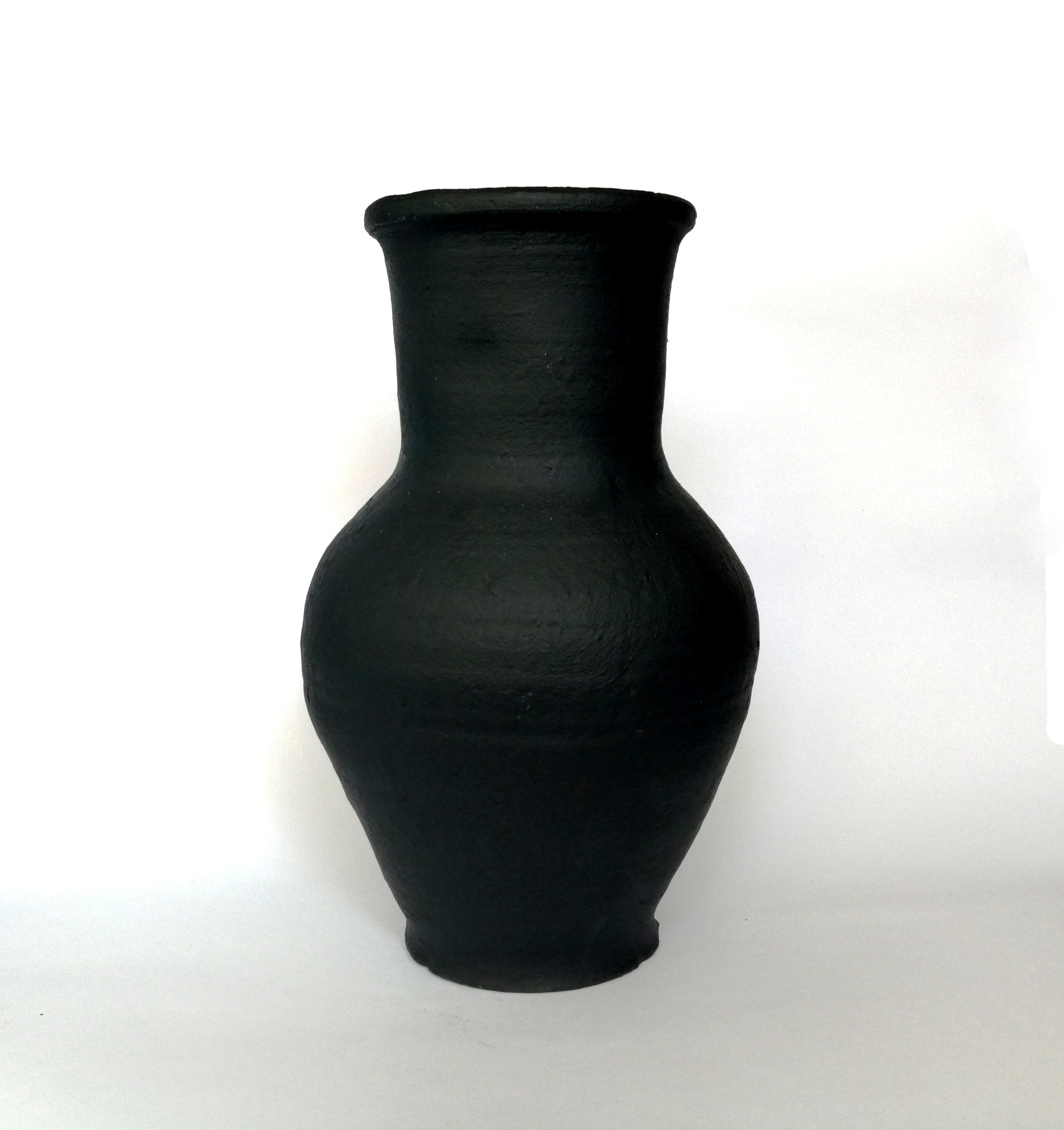 Very large black ceramic vase. Old big antique pitcher. Wabi Etsy