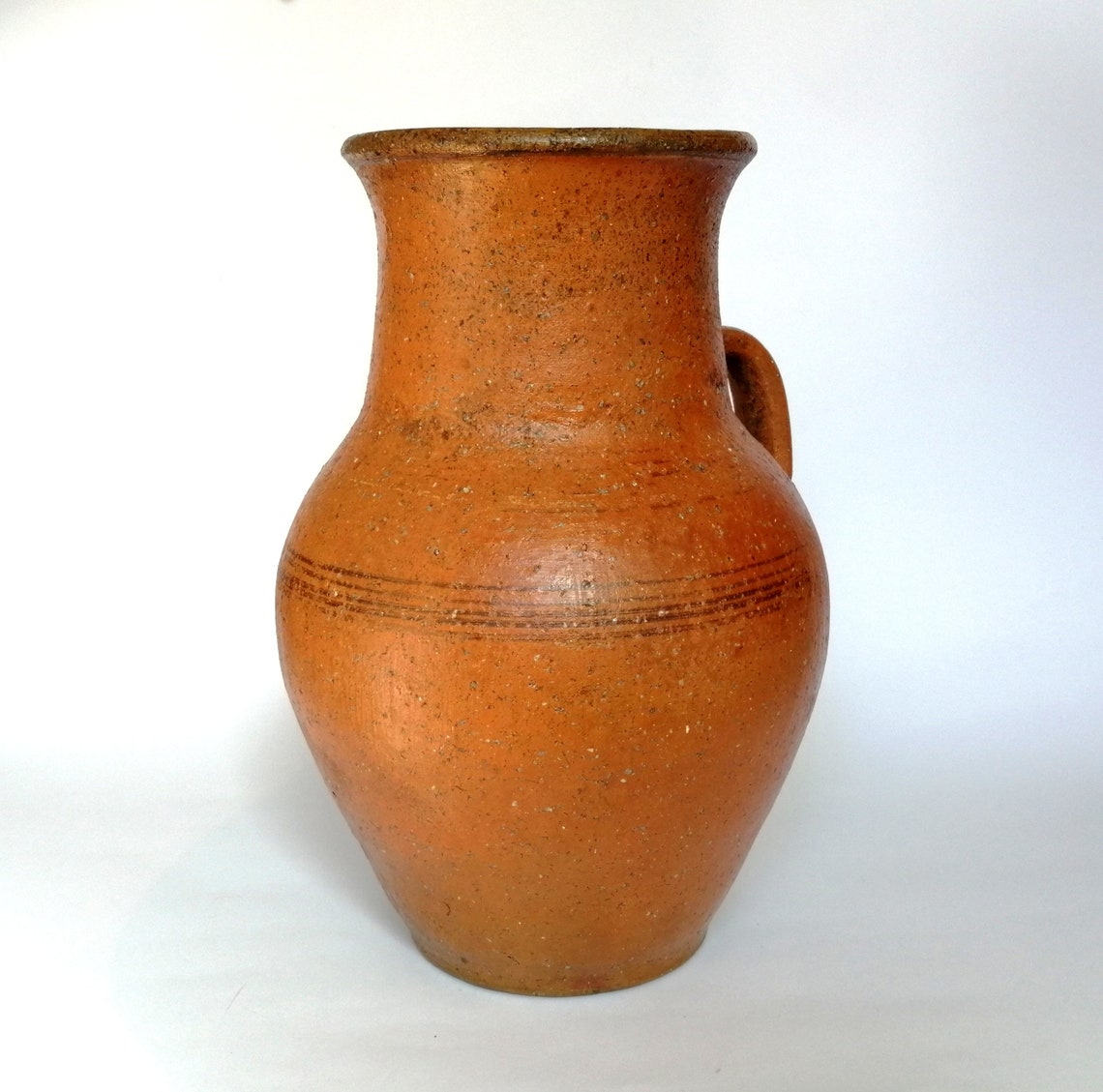 Old primitive clay vessel. Very large terracotta plant pot. Etsy
