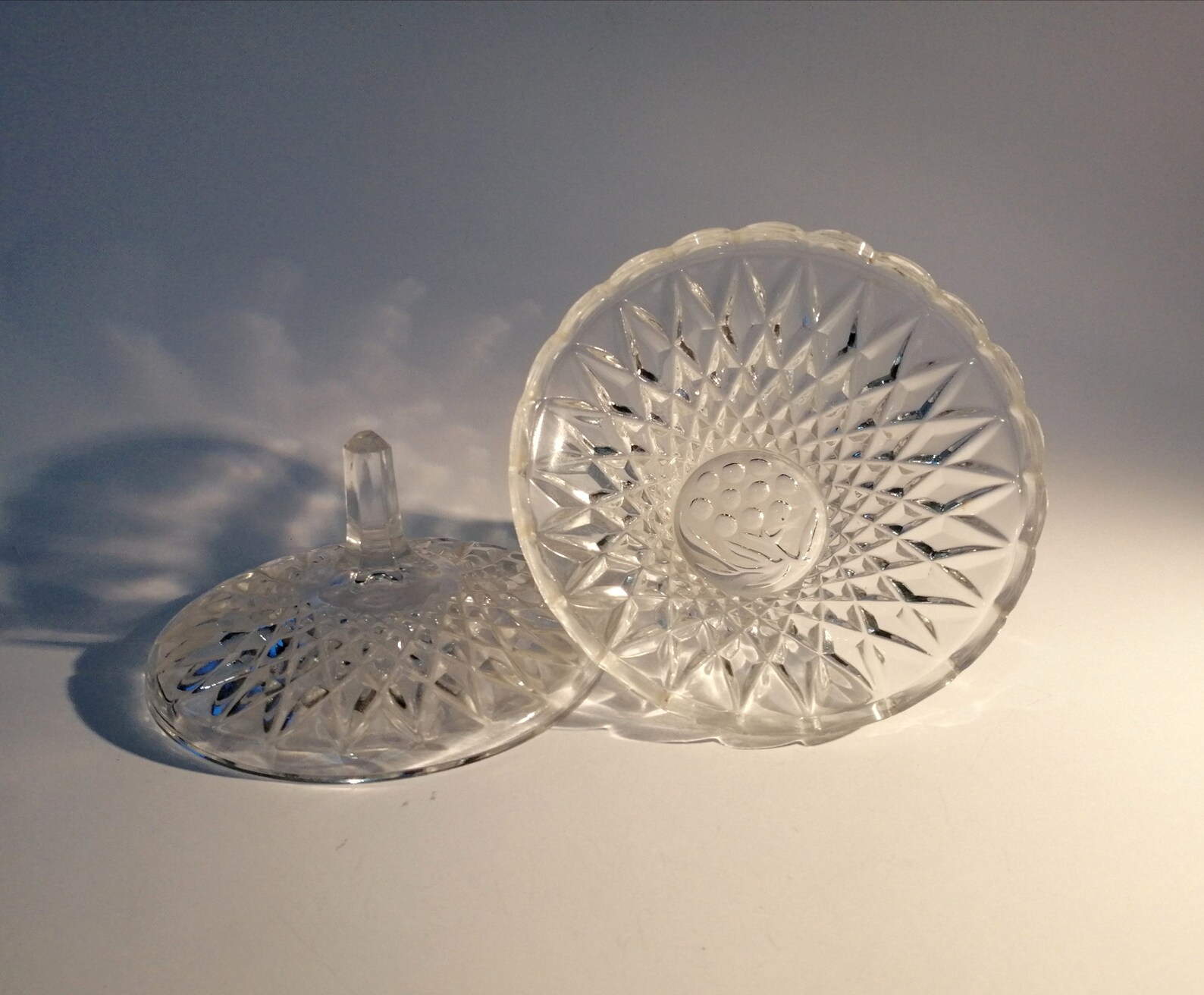 Vintage cut crystal sugar bowl with lid. Lead crystal candy Etsy