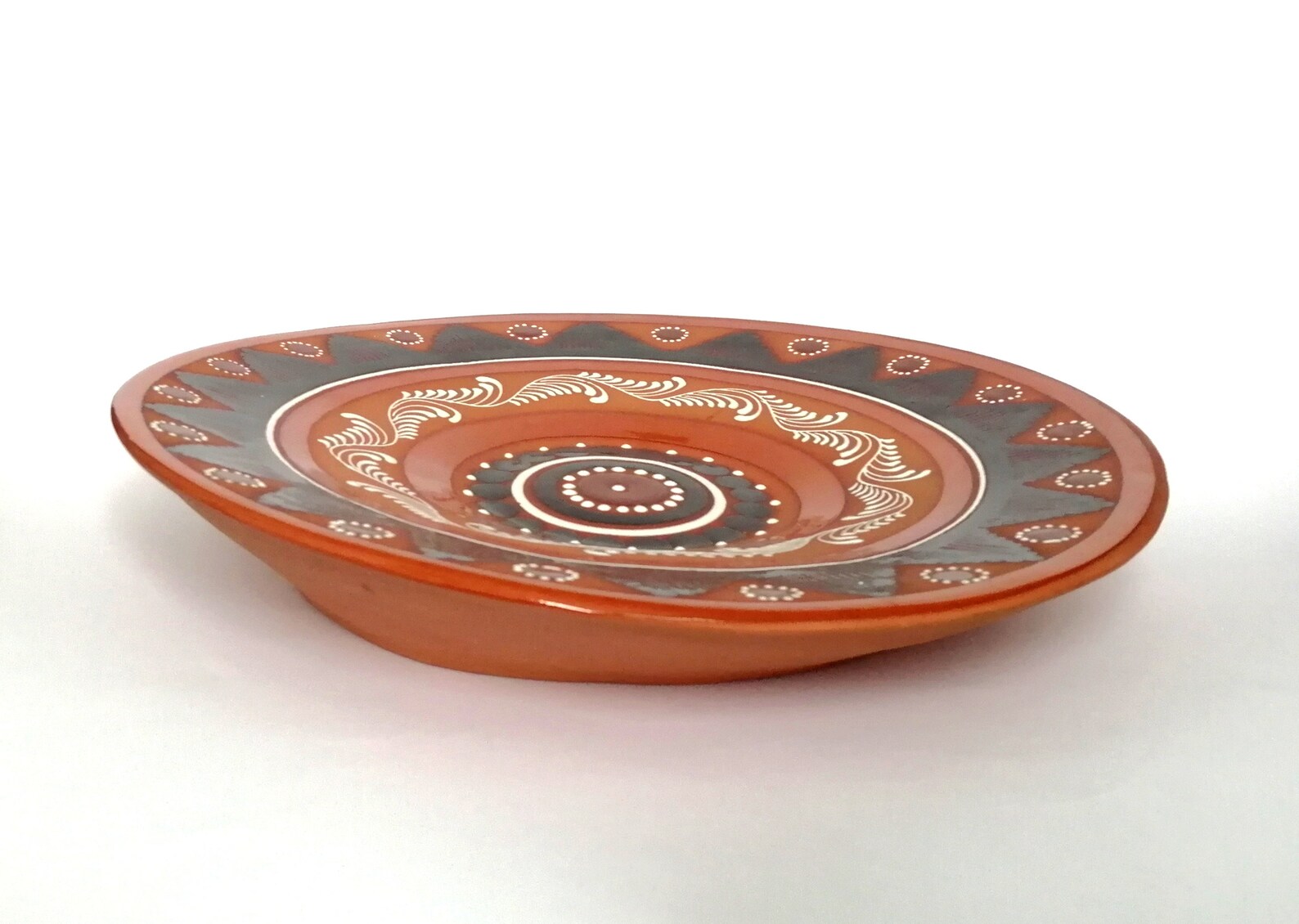 Very large decorative plate wall hanger. Terracotta pottery Etsy