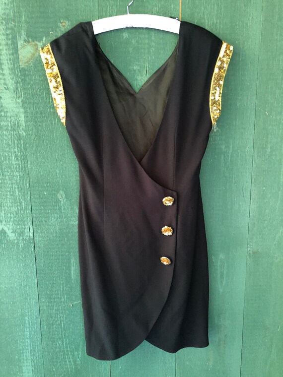 Vintage Morton Myles cocktail dress with deep V Ba