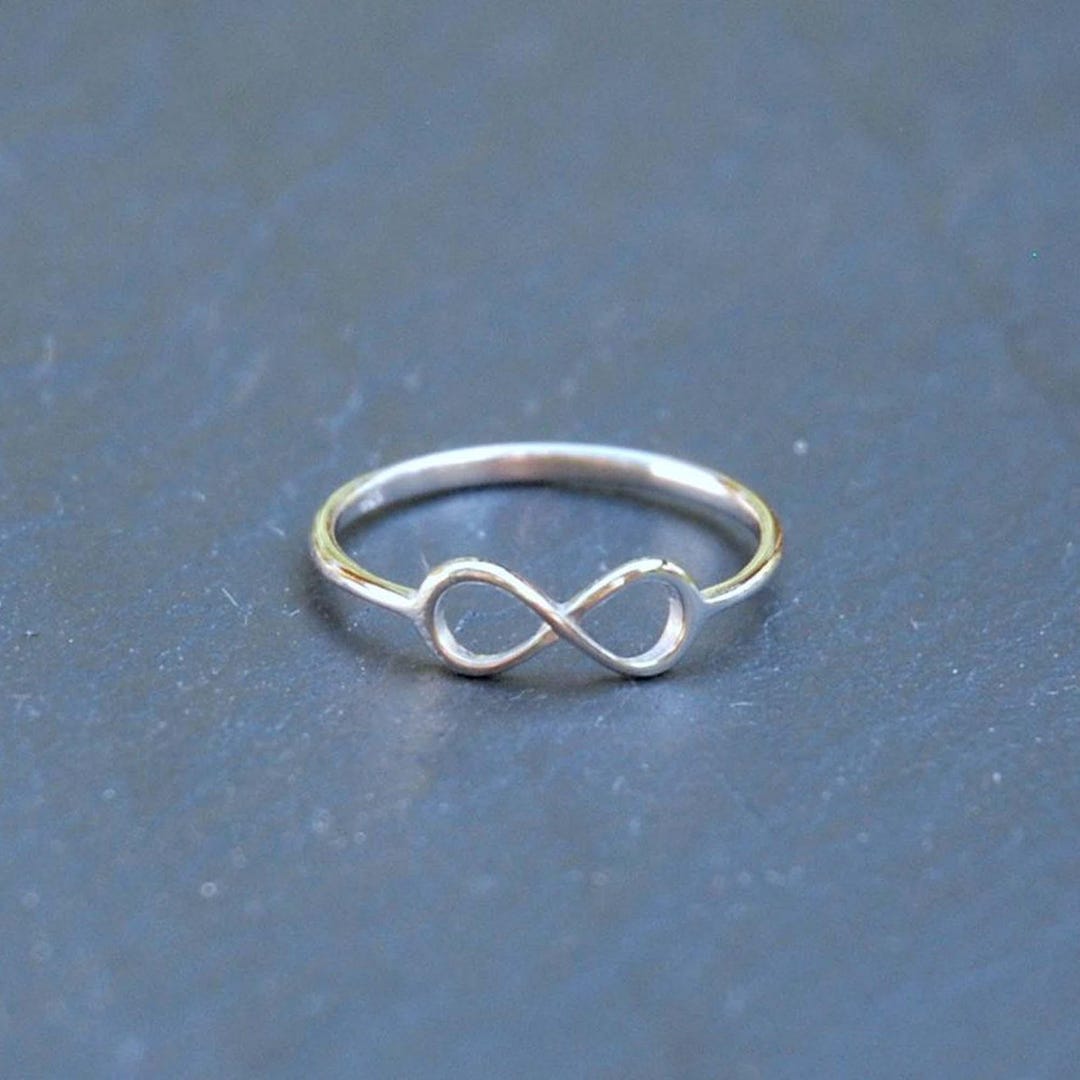 Custom Infinity Ring Personalized Sterling Silver Infinity Ring – Minimalist Stacking ...