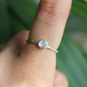 925 Sterling Silver Moonstone Ring, Rainbow Moonstone Band Ring, Women Stacking Ring, Moonstone Jewelry, Birthstone Ring, Gift For Birthday