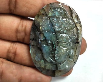 Hand-Carved Labradorite Buddha Carving Gemstone, Healing Crystal Carved Buddhas Statues, Meditation Buddha Decoration, Religious Stone Gift