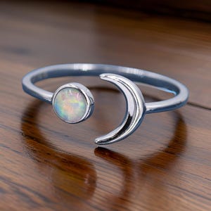 Ethiopian Fire Opal Ring 925 Sterling Silver, Adjustable Gemstone Ring, Handmade Statement Ring, October Birthstone, Wedding Gift for Her