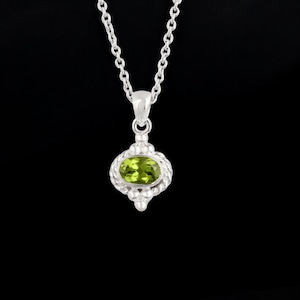 Genuine Peridot Pendant, 925 Sterling Silver Pendant, Handmade Boho Jewelry, Green Stone Necklace, August Birthstone Necklace, Gift For Mom