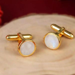 Personalised Cufflinks, Rainbow Moonstone Cufflinks, Silver Cufflinks, Groomsmen Gift, Personalized Cufflinks for Men, Proposal Wedding Gift