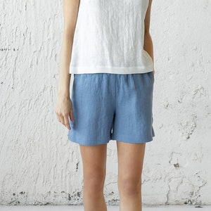 Linen Shorts For Women, Plus Size Linen Shorts, Bermuda Linen Shorts, Summer Linen Shorts, Plus Size Clothing, Beach Washed Linen Shorts