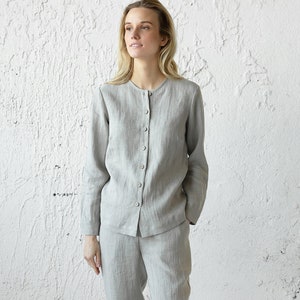Linen Jacket, Linen Blazer, Linen Coat, Women Jacket, Flax Jacket, Loose Linen Jacket, Plus Size Blazer, Summer Style, Pure Linen Clothing