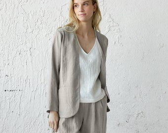 Summer Blazer, Women Linen Jacket, Linen Blazer, Linen Coat, Womens Clothing, Loose Blazer, Minimalist Clothing, Jacket With Pockets