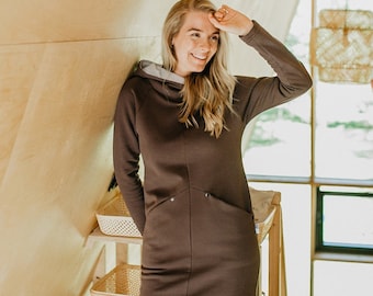 Sweatshirt Dress Women, Hoodie Dress, Long Sleeve Winter Dress, Womens Clothing Dresses, Hooded Sweater Dress, Unique Holiday Gift, Warm